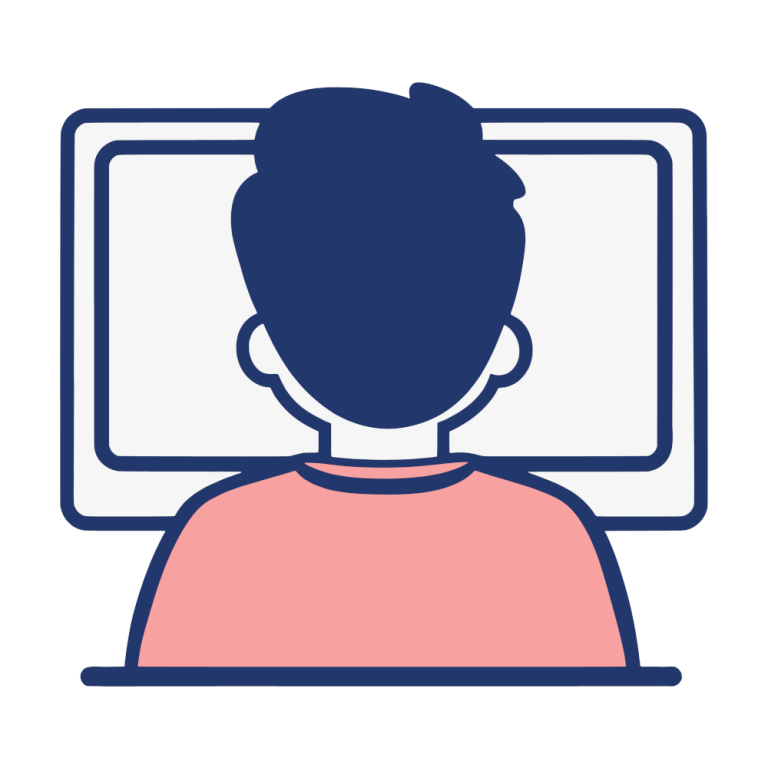 Bild: Canva/rjdp Grafik einer Person vor einem Monitor